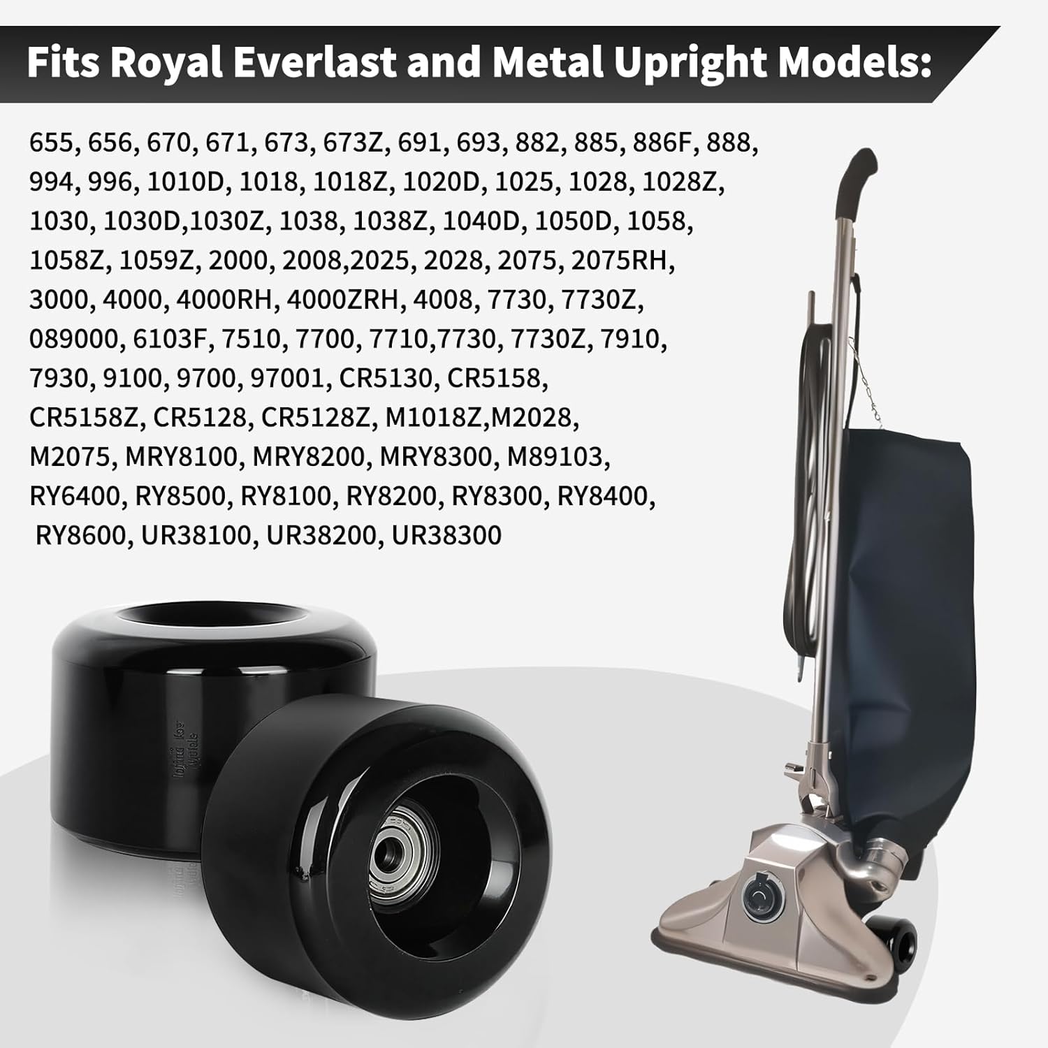 4 pcs 1671705000 Upgraded Replacement Wheels Compatible with Royal Metal Upright Vacuum Cleaner