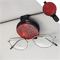 Vista 7 de Blilo Soporte brillante para lentes de sol para visera solar de automóvil, soporte magnético de cuero para lentes con clip para tarjeta de boleto