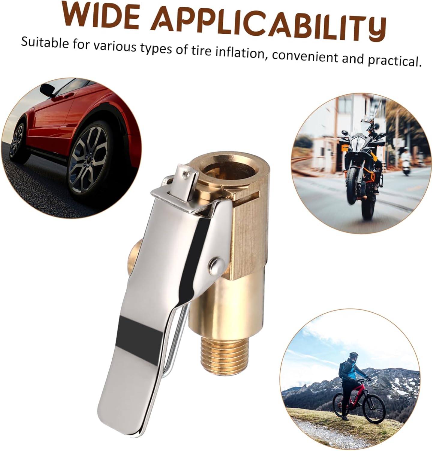 2pcs Tire Chuck Pump Adapter Quick Connect Inflatable Nozzle for Car Tyre Inflator Robust Secure