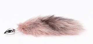 BONDAGERIE® Plug Anales, marca italiana, con Cola color rosa con degradado, plug in metal 100% Seguro, Tamaño L