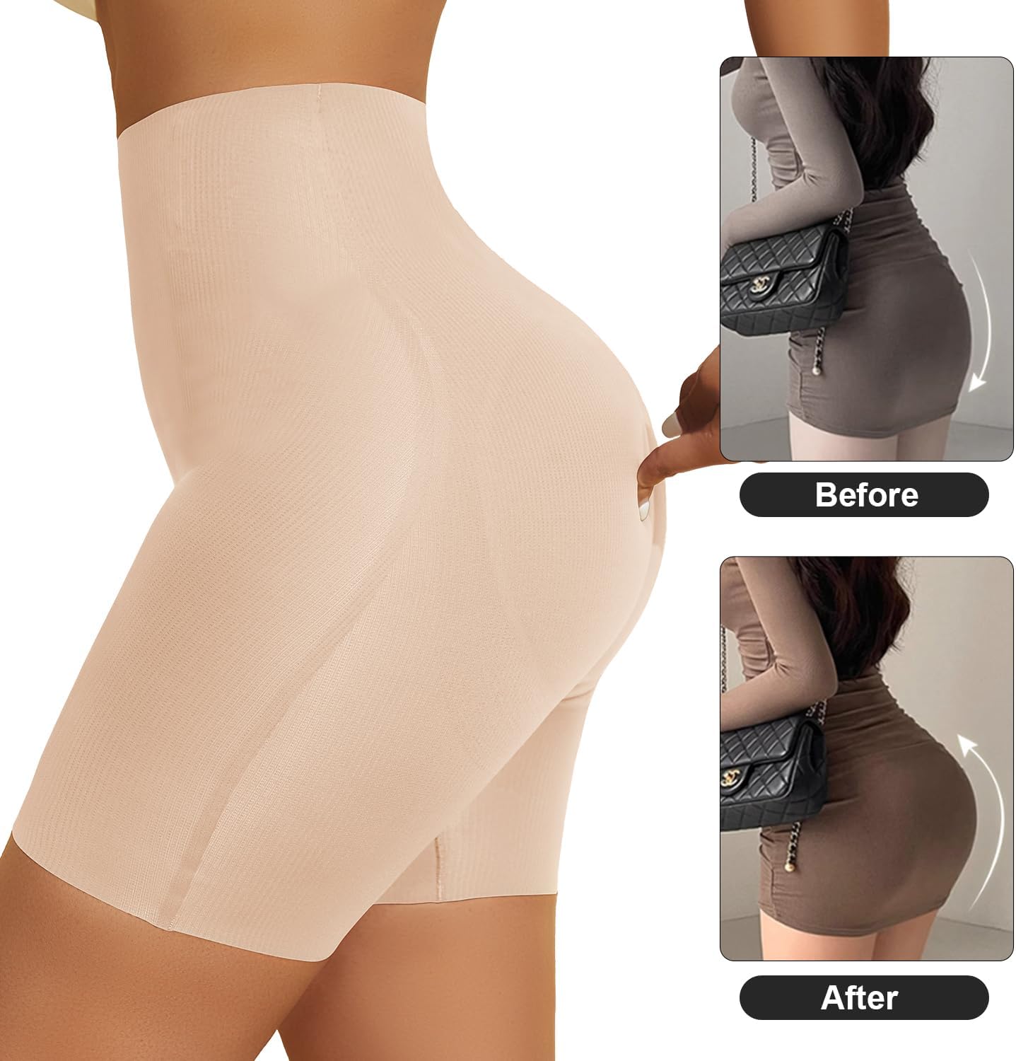 MOVWIN Padded Underwear for Women Built-in 7mm 16mm Fake Butt Pads for Bigger Butt Lifting Panties Tummy Control Shapewear - Image 5
