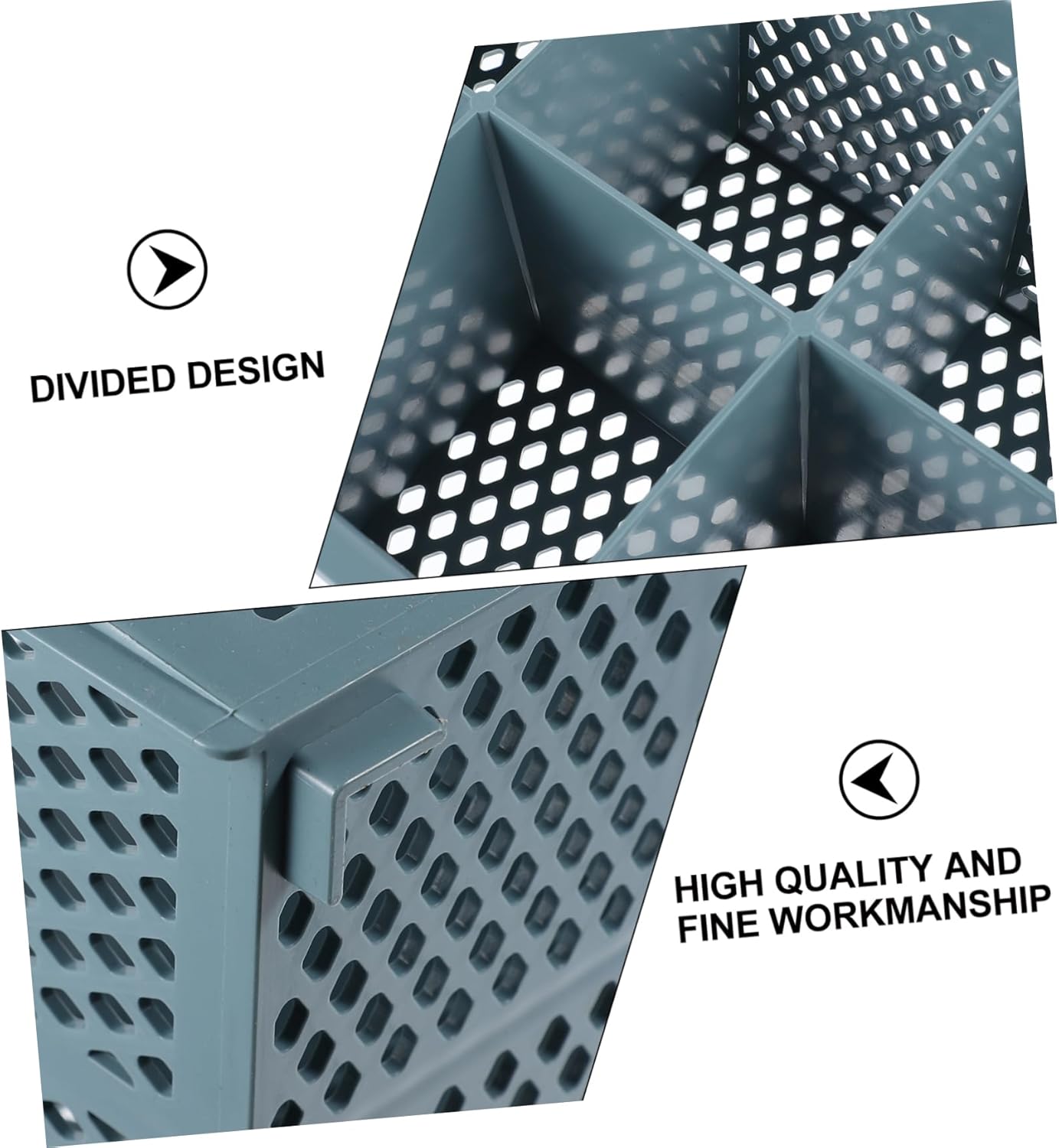 Gadpiparty 8grid Compartment Dishwasher Drain Basket Cutlery Holder for Plates Utensils Design for Kitchen Organization Gray Household Storage