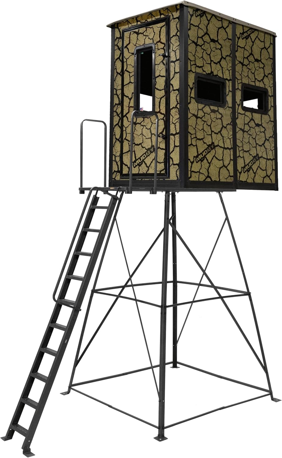 Striker Box Blind W/Elite 10' Tower/Steel Wall CONSTUCTION/Cracked MUD CAMO