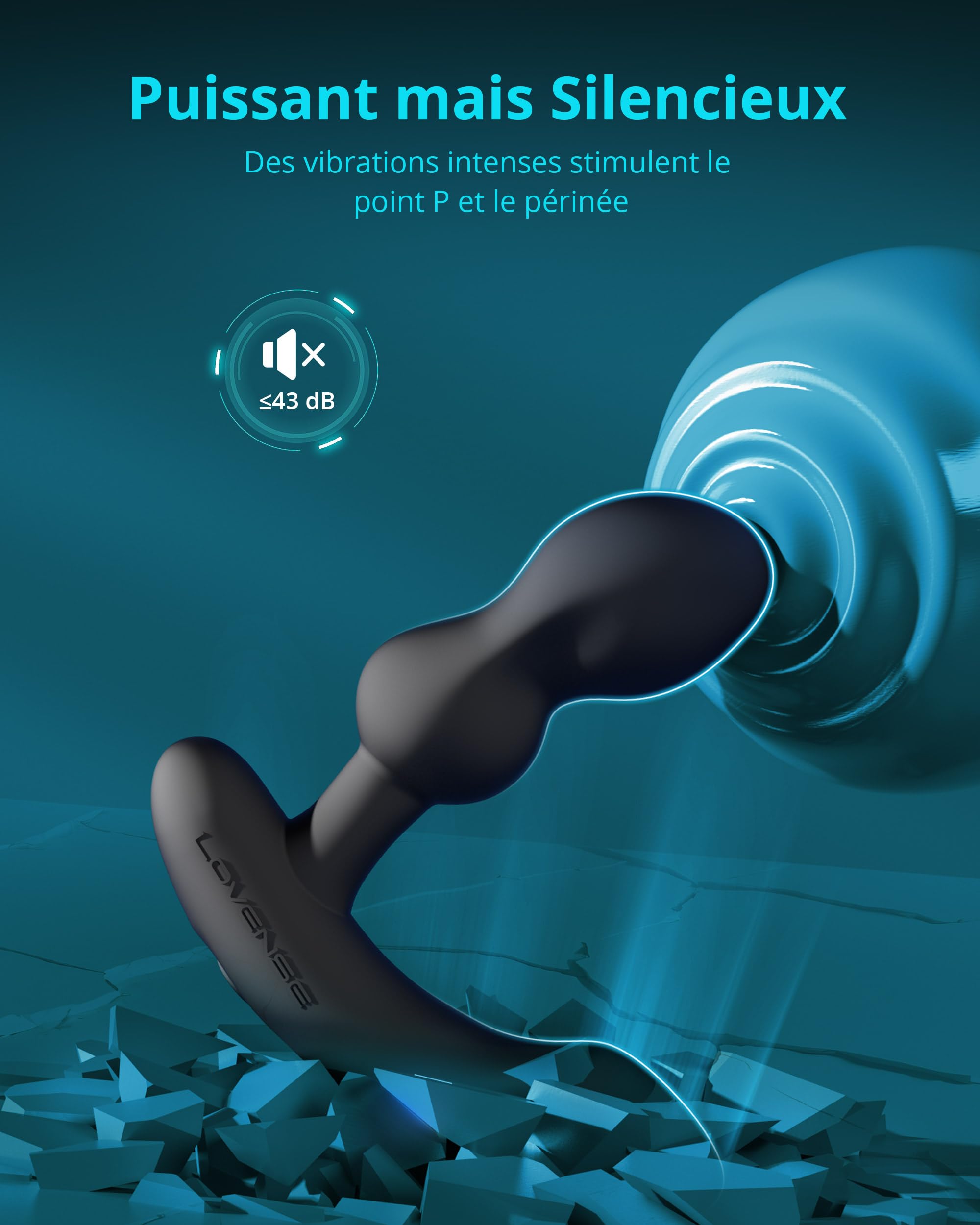 LOVENSE Edge 2 Masseur de Prostate Vibrant Homme Plug Anal Col Ajustable | Stimulateur Prostate via Application Bluetooth, Double Moteur, IPX7, Vibromasseur à Modes Personnalisés