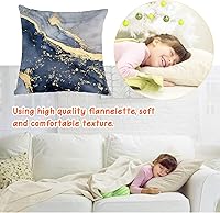 Vista 5 de OUZ Fundas de almohada de terciopelo suave con textura de mármol gris, azul marino y dorado, funda de almohada decorativa moderna de arte abstracto