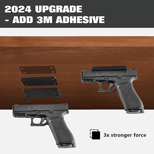 Miniatura 2 de HUICOCY Gun Magnet Mount No Drilling with 3M Adhesive, Magnetic Gun Mount, Concealed Car Gun Mount, Gun Holster for Vehicle Truck Car Wall Desk,
