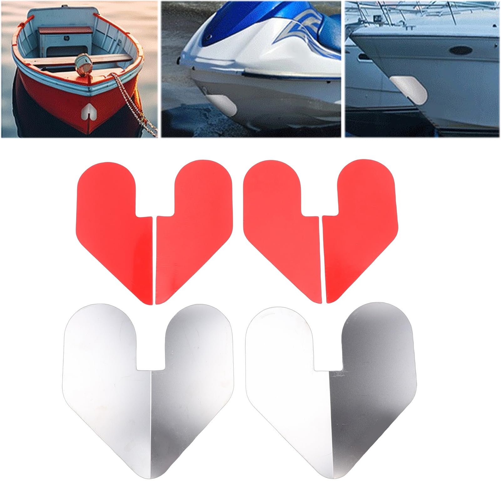 RiToEasysports Bugschutz, Edelstahl Gekerbter Selbstklebender Schutz für Schiffsanhänger und Boote, 2 Stück für Bootseigner und Trailer Nutzer