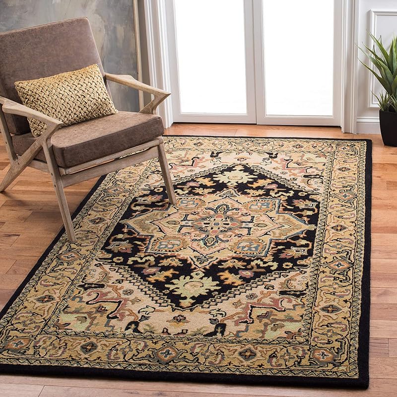 Image of Embossed Handmade GH Wool Thick Geometrical Carpet is a Stylish and Practical Addition to Any Living Room 5X7