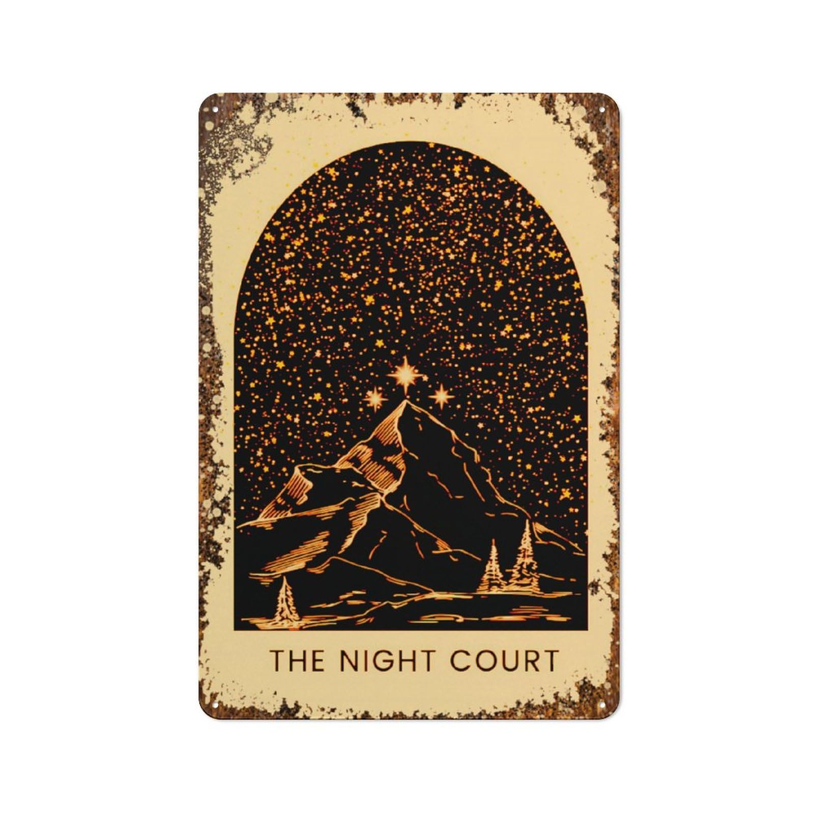 Night Court A Court of Thorns And Roses and Novelty Retro Metal Tin Sign, Funny Wall Decor Garage Bar Courtyard Living room 8x12 Inch