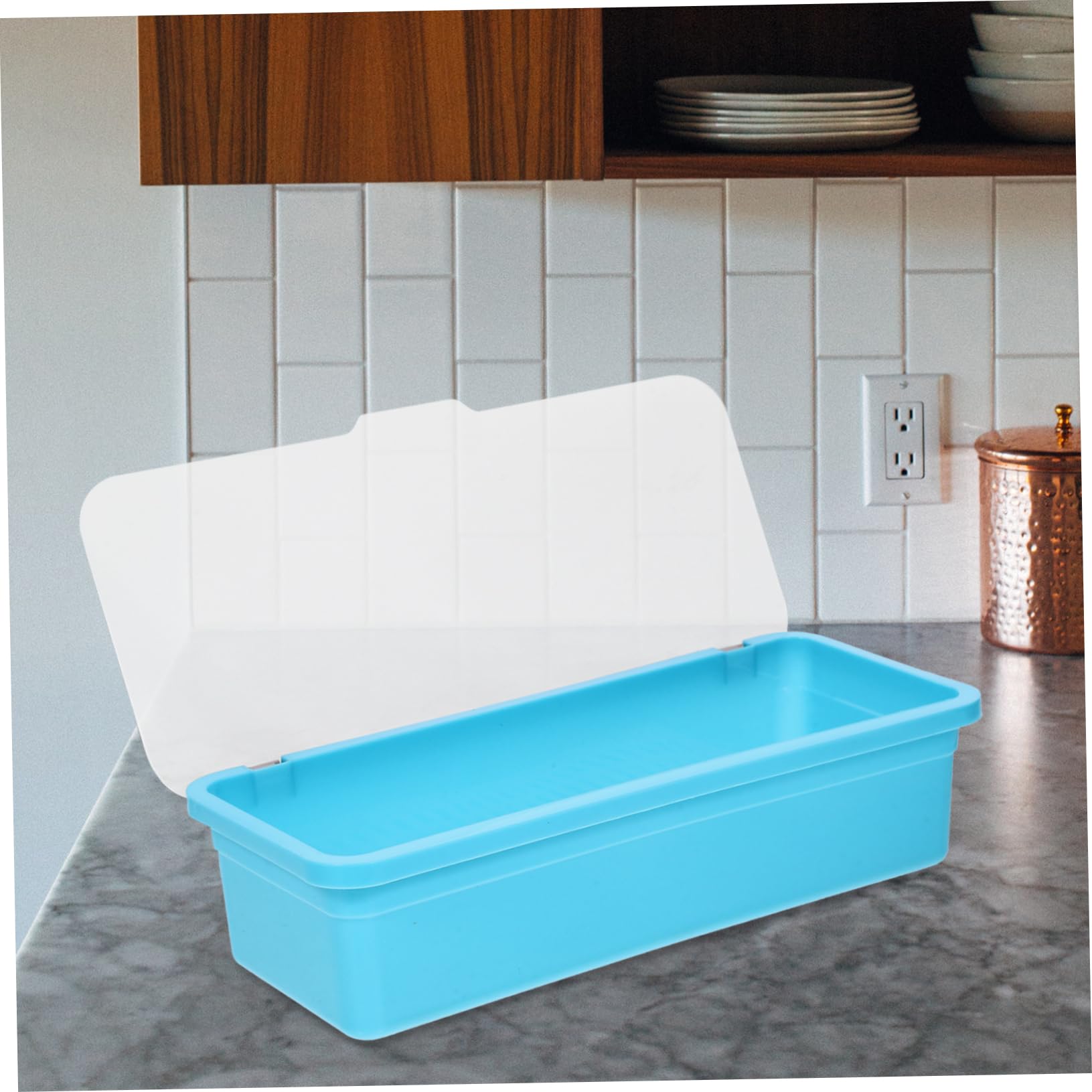 PRETYZOOM 5piezas Organizador De Cubertería De Plástico Escurridor y Tapa Caja De Almacenamiento De Utensilios para Cocina Recipiente para Chopsticks y Cubiertos Transparente