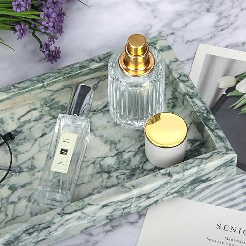 Miniatura 35 de Bandeja de tocador de baño de mármol, bandeja de tocador de lujo natural para el hogar, cocina, baño, bandeja decorativa de piedra para encimera