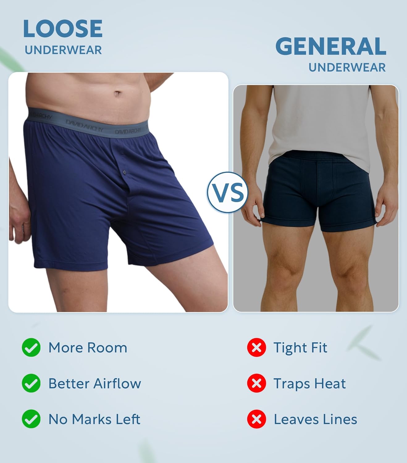 DAVID ARCHY Mens Underwear Bamboo Rayon Boxers for Men Breathable and Cool Men's Boxer Shorts with Button Fly 3 or 5 Pack - Image 5