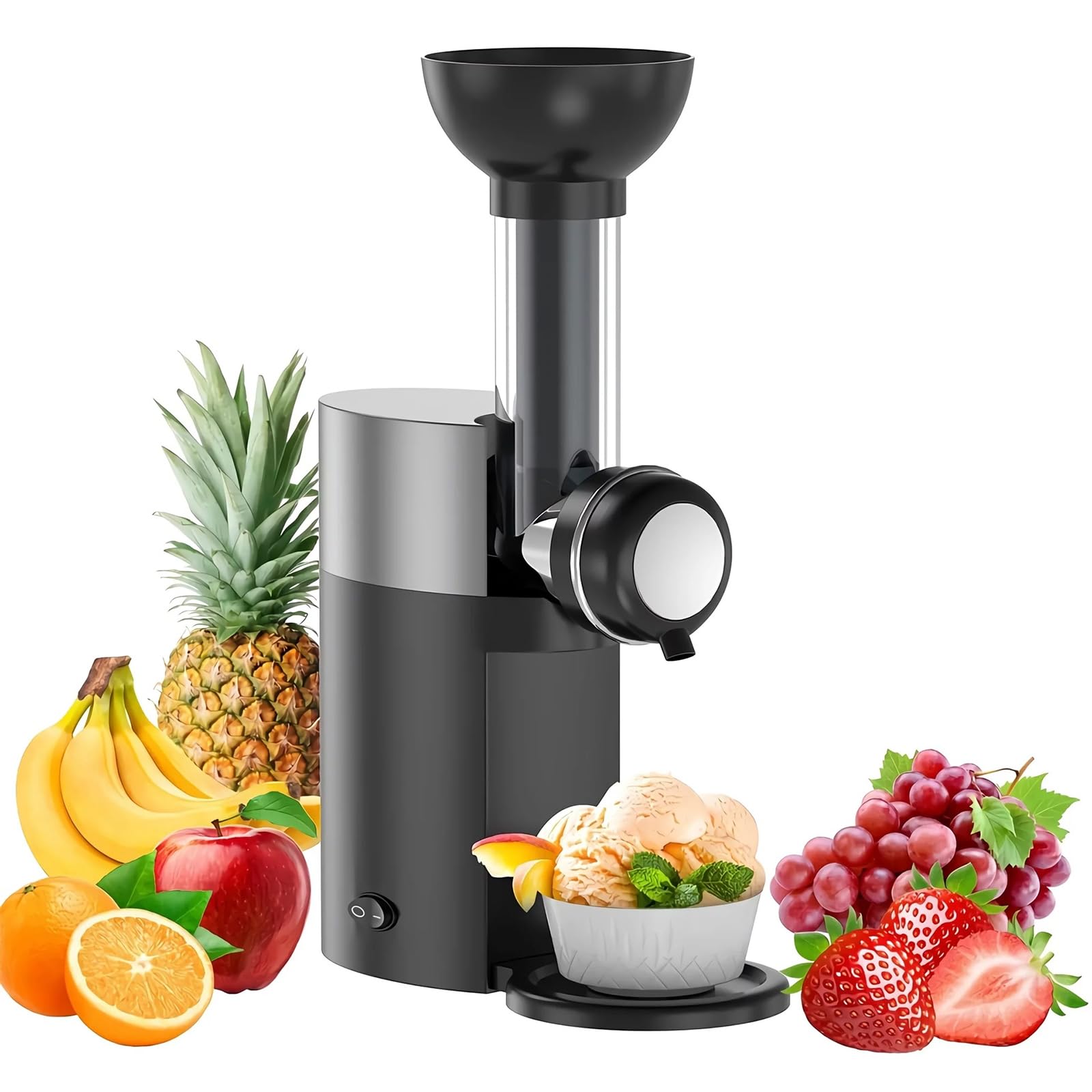3in1 Eismaschine,Gefrorene Getränkemaschine,Mini-Slush-Dessertmaschine,Ice Maker für Frozen Joghurt,Gefrierbehälter 1000 ml, Abnehmbarer Rührflügel für fruits,yogurt,vegetables (weiß)