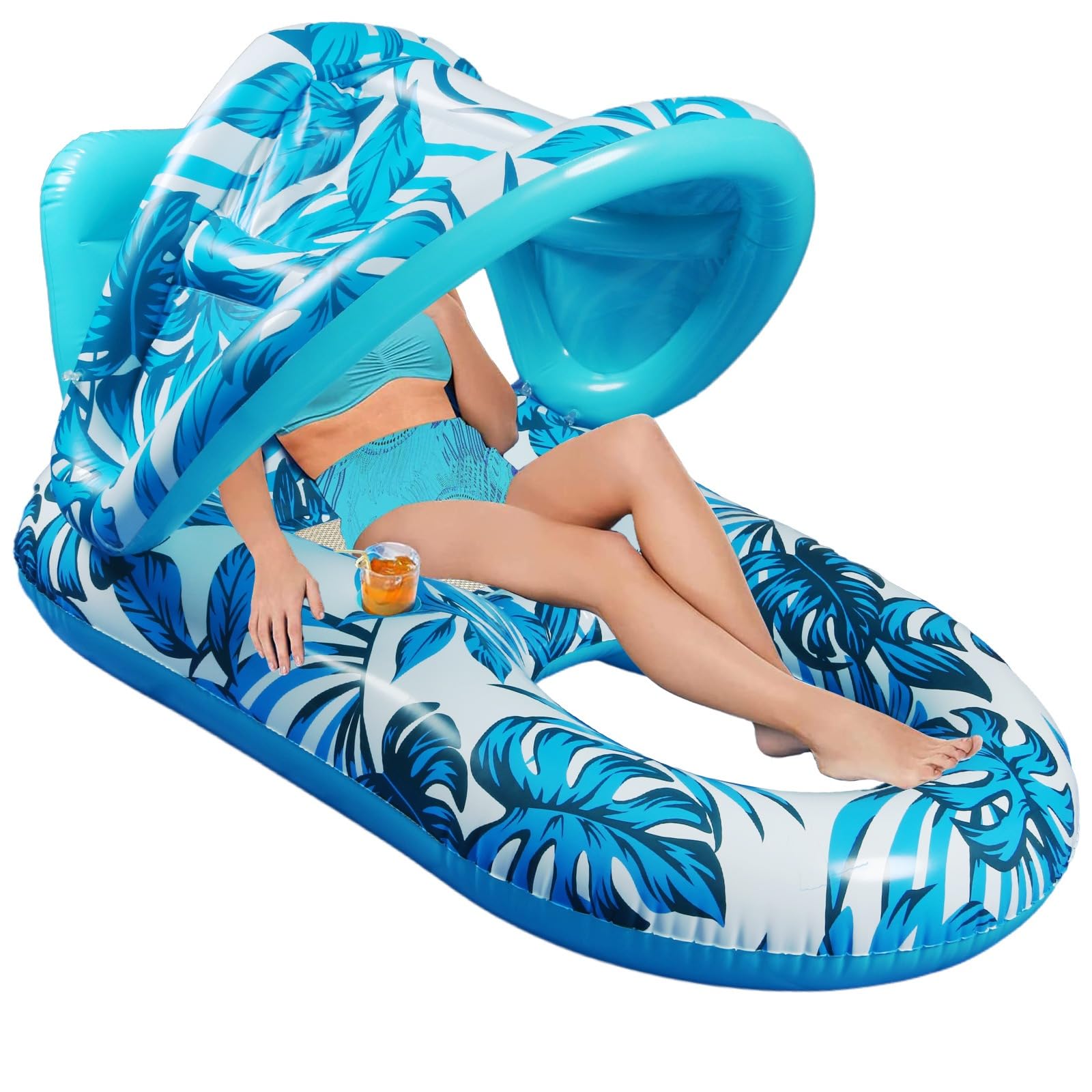 JHUNSWEN - Flotadores de lago para adultos con hamaca de piscina, tapete flotante inflable gigante de 114 x 72 pulgadas para lago, piscina, barco, playa, isla flotante para fiesta relajante en JHUNSWEN - Flotadores de lago para adultos con hamaca de piscina, tapete flotante inflable gigante de 114 x 72 pulgadas para lago, piscina, barco, playa, isla flotante para fiesta relajante en