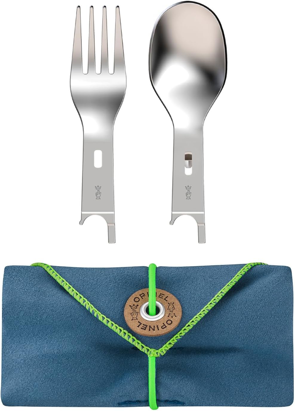 Picnic+ Cutlery Insert Set for No. 8 Folding Pocket Knives, Fork and Spoon Insert, Micro Fiber Napkin, Made in France
