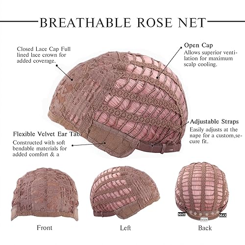 Miniatura 7 de Esmee Peluca rosa de 26 pulgadas de largo con flequillo, pelucas onduladas de pelo sintético natural para mujer, uso diario, fiesta, cosplay