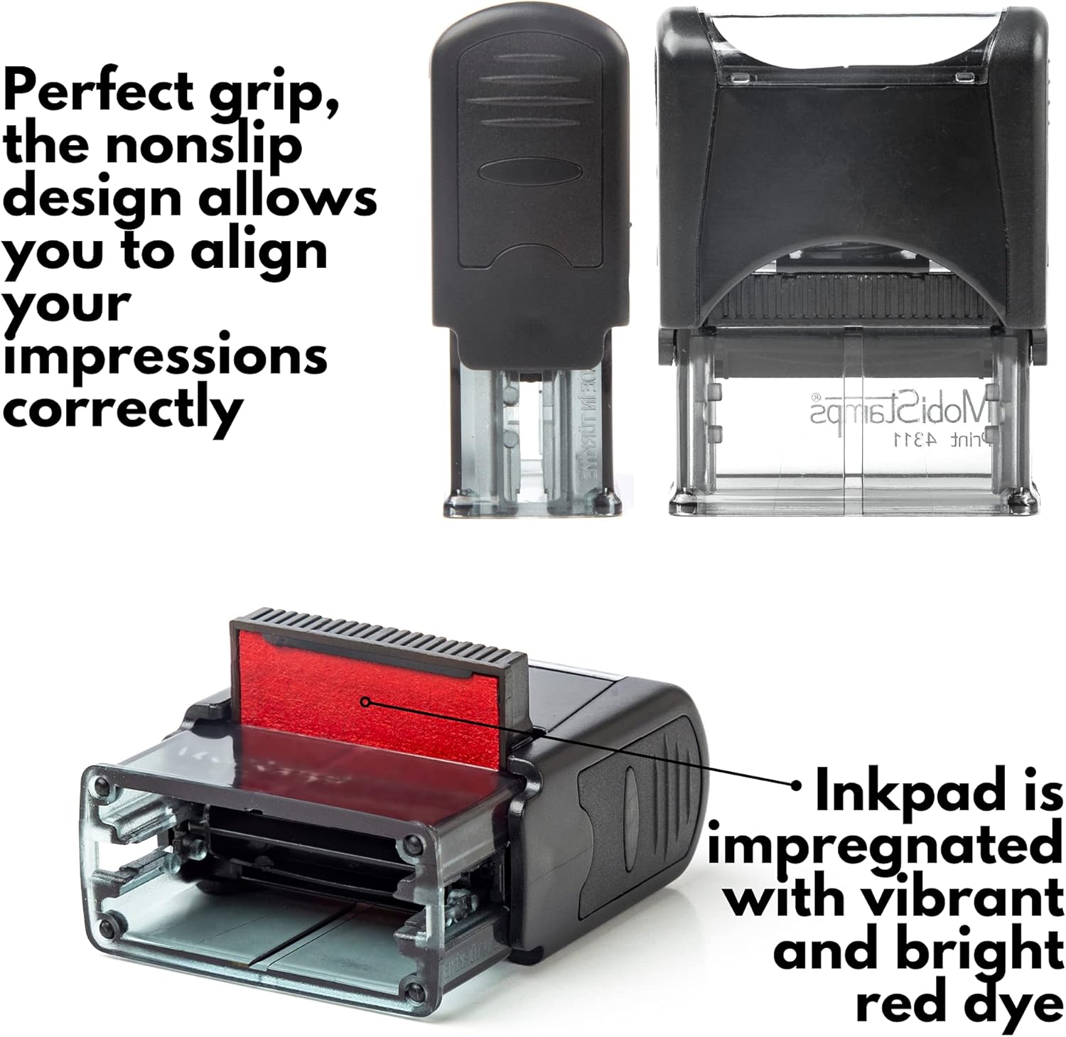 Sello De Goma Autoentintable, Tinta Roja Recargable