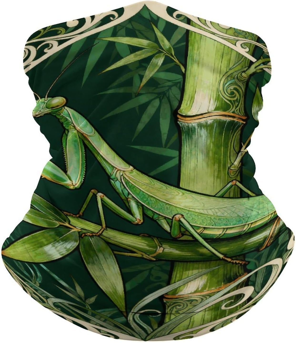 Sun UV Protection Neck Gaiter Upf 50+ Balaclava Ski Mantis Bamboo Leaf Face Mask Summer Face Cover Scarf Breathable Bandana for Fishing Hunting Kayaking Hiking Cycling Outdoor Activities