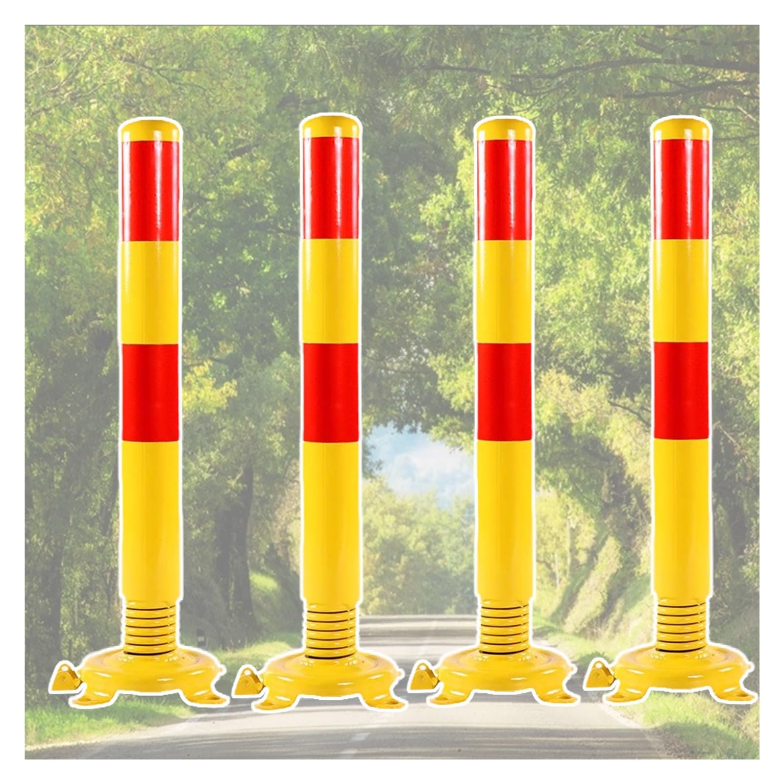 Poste de seguridad de tráfico de acero inoxidable, barrera contra choques con tornillos, bolardo de seguridad vial duradero para una mayor protección y control de acceso seguro