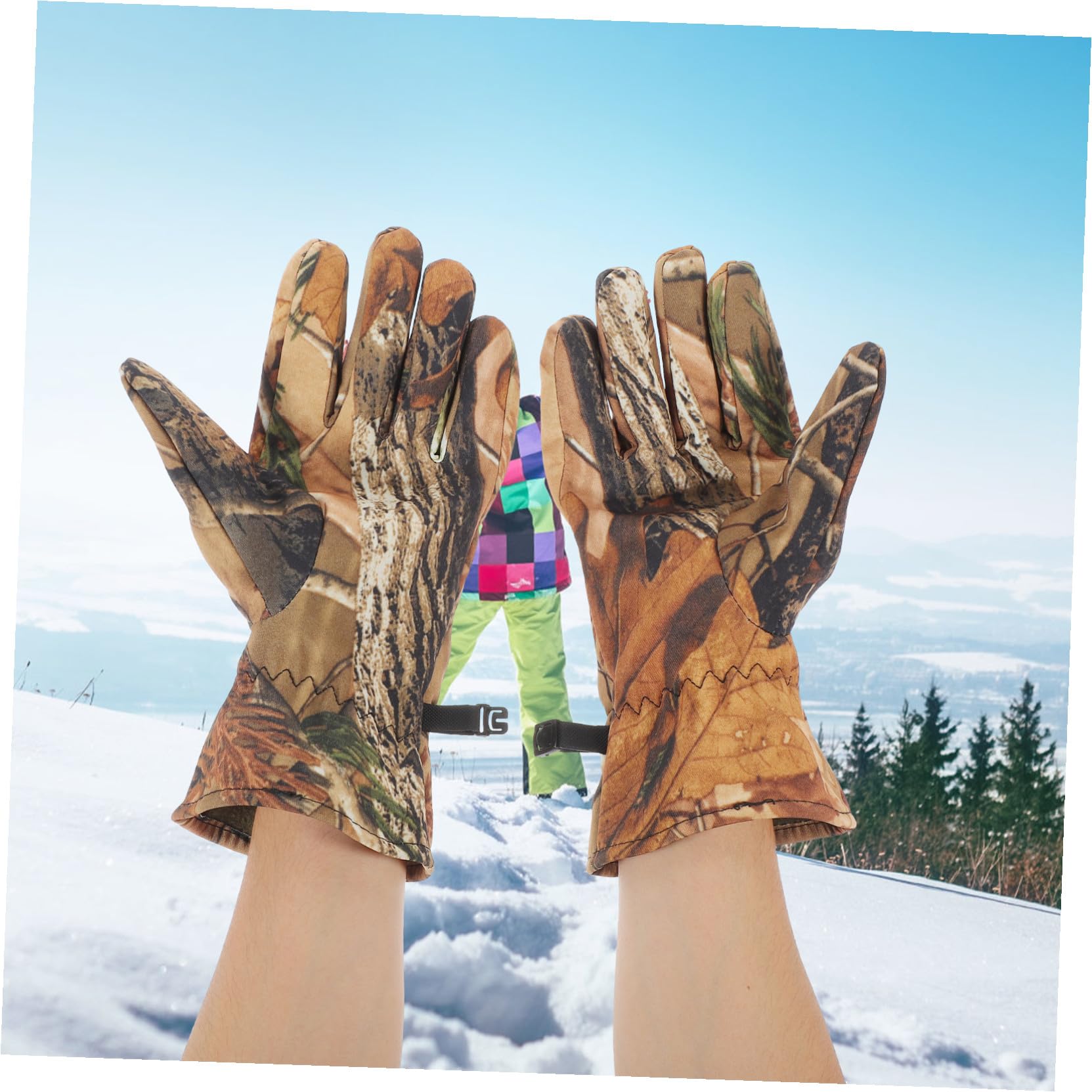 Healifty Guantes De Camuflaje para Exteriores Forro Polar, Impermeables y Cálidos, Ideales para Caza y Deportes De Invierno, Talla XL