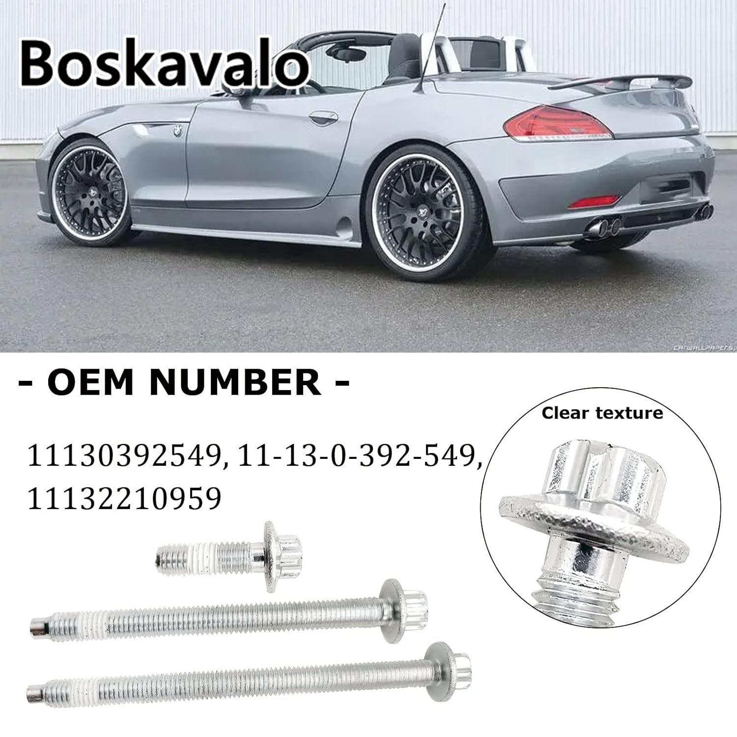 2210959 11132210959 Aluminum Bolt Set for Oil Pan for BMW 325i 328i 330i 335i 435i 525i