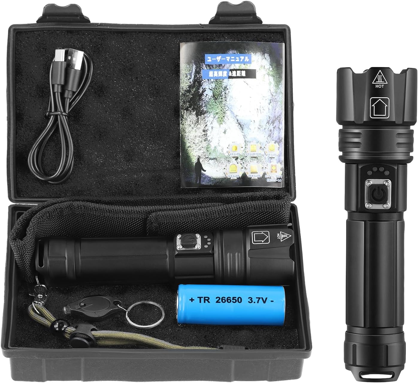 Evoloo Torches Led Super Bright,Rechargeable Flashlight 3000 Lumens