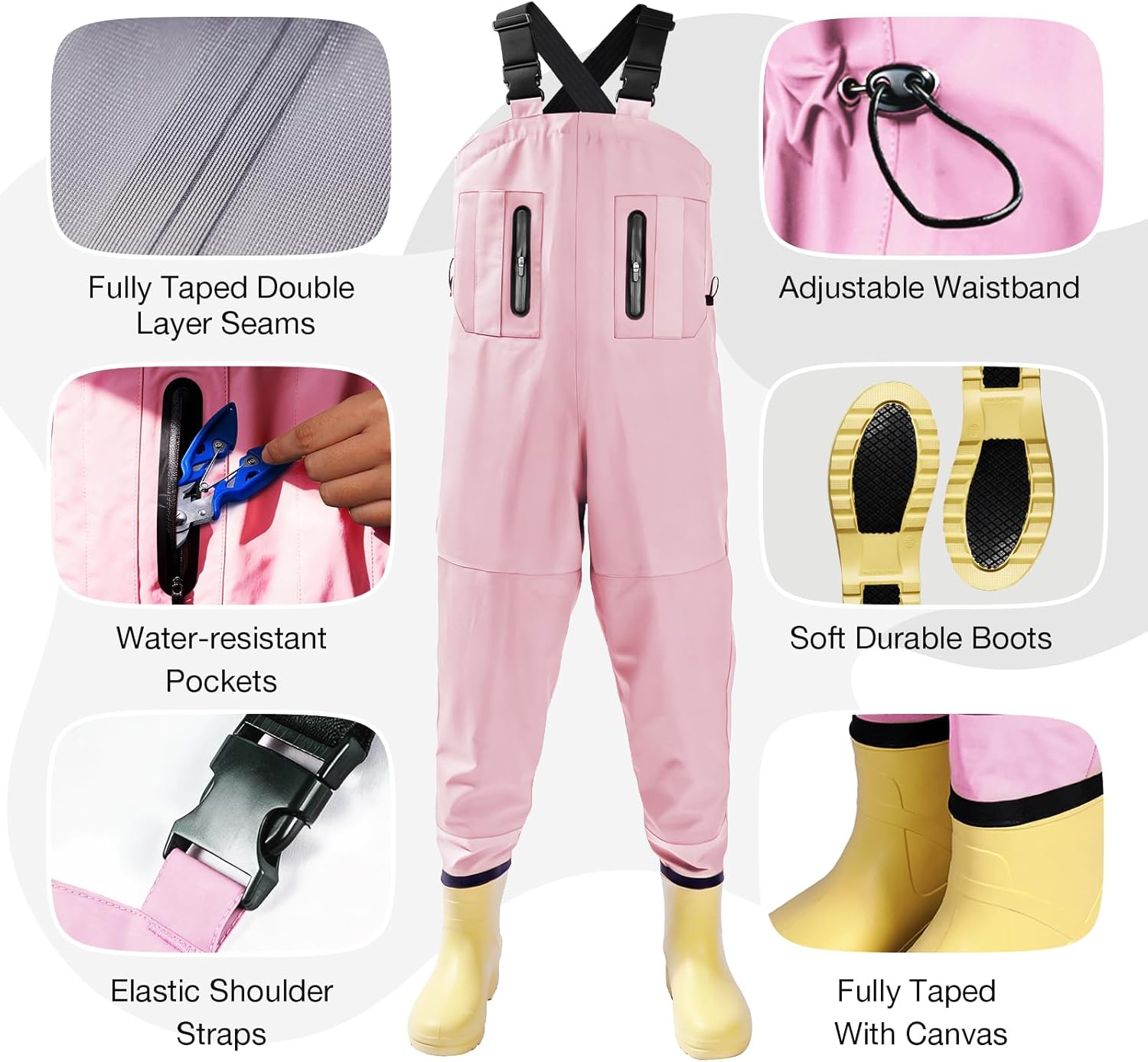 Ghosthorn Chest Waders for Kids,Ultralight Youth Waterproof Fishing Waders,Nylon PVC Duck Hunting Waders for Toddler Children
