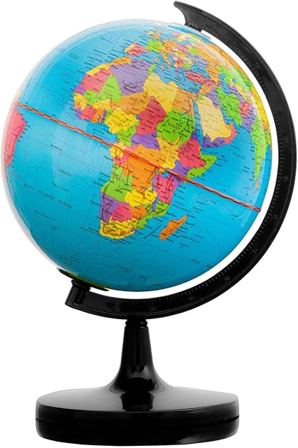 Innoteck Kids World Globe 25cm - Map Swivel Rotating Desktop Globe - Home, School, Office Decoration - Educational World Map - Great Learning Accessories - Educational Toys
