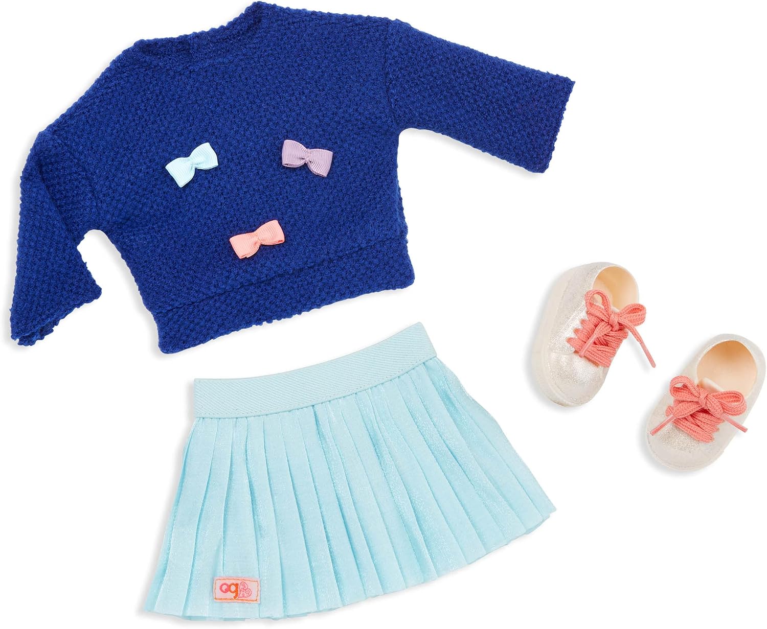 Outfit OG - Bright Bows - Knitted Sweater Outfit for 18-inch Dolls!