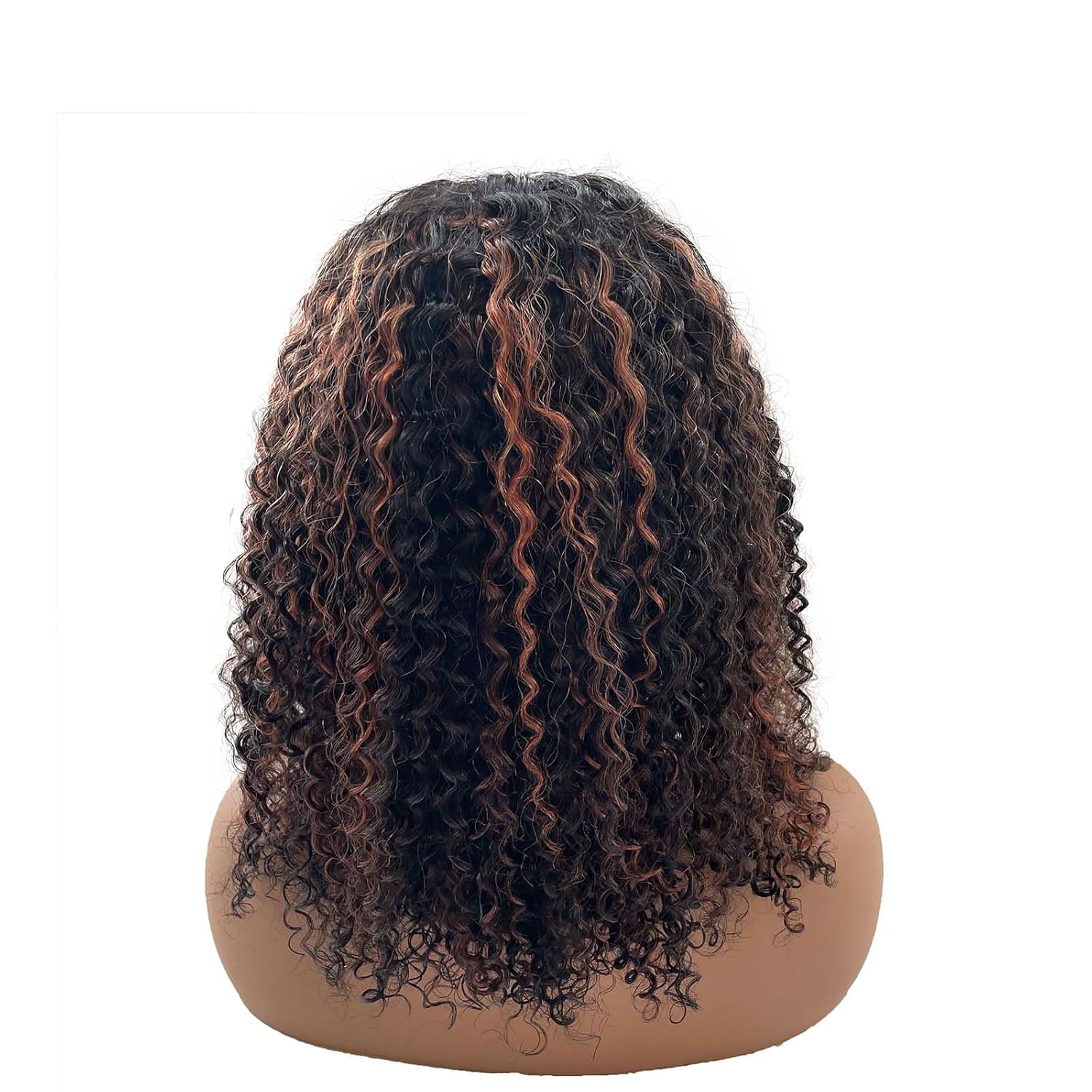 Licoville Curly Bob Wig Human Hair Brown Highlight Bob Lace Front Wigs Human Hair Black and Brown Highlight Ombre 13x4 HD Transparent Deep Wave Curly Bob Wigs for Black Women 180% Density 16 Inch