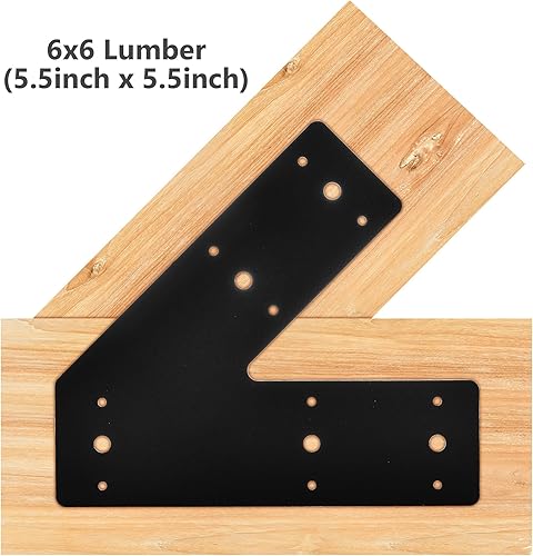 Miniatura 5 de Sihnman Soporte plano de ángulo de 45 grados (2 piezas) con recubrimiento en polvo como placa de reparación, soportes en ángulo, placa de rodilla de