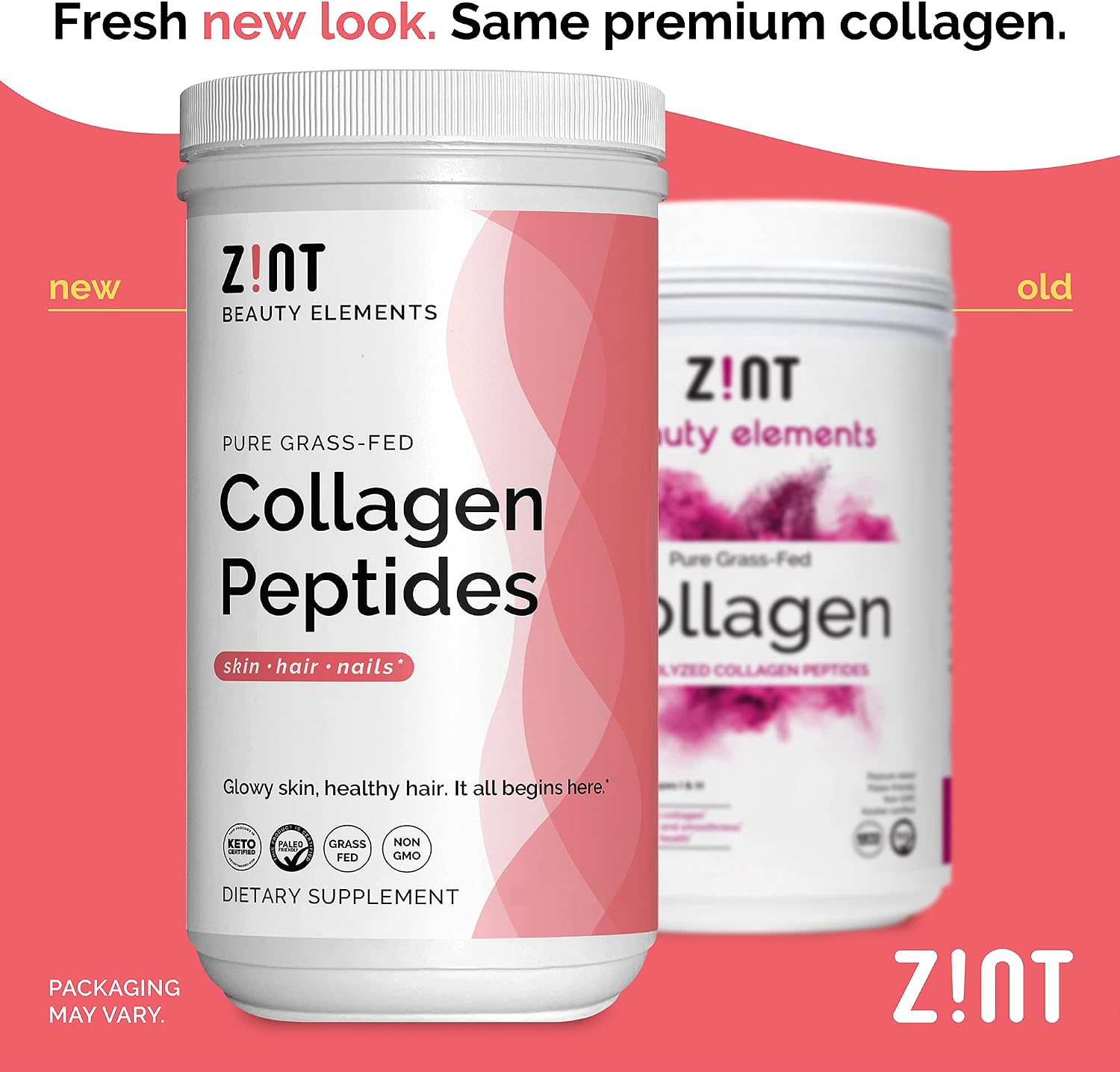 Zint Collagen Peptides Powder (56 oz Bundle, 2 x 28): Paleo-Friendly, Keto-Certified, Grass-Fed Hydrolyzed Collagen Hydrolysate Protein Supplement for Women and Men