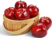 Lorigun 6 Pack Lifelike Artificial Red Apples - Foam Fake Fruits for Home Decor, Christmas, Kitchen, Photography Props