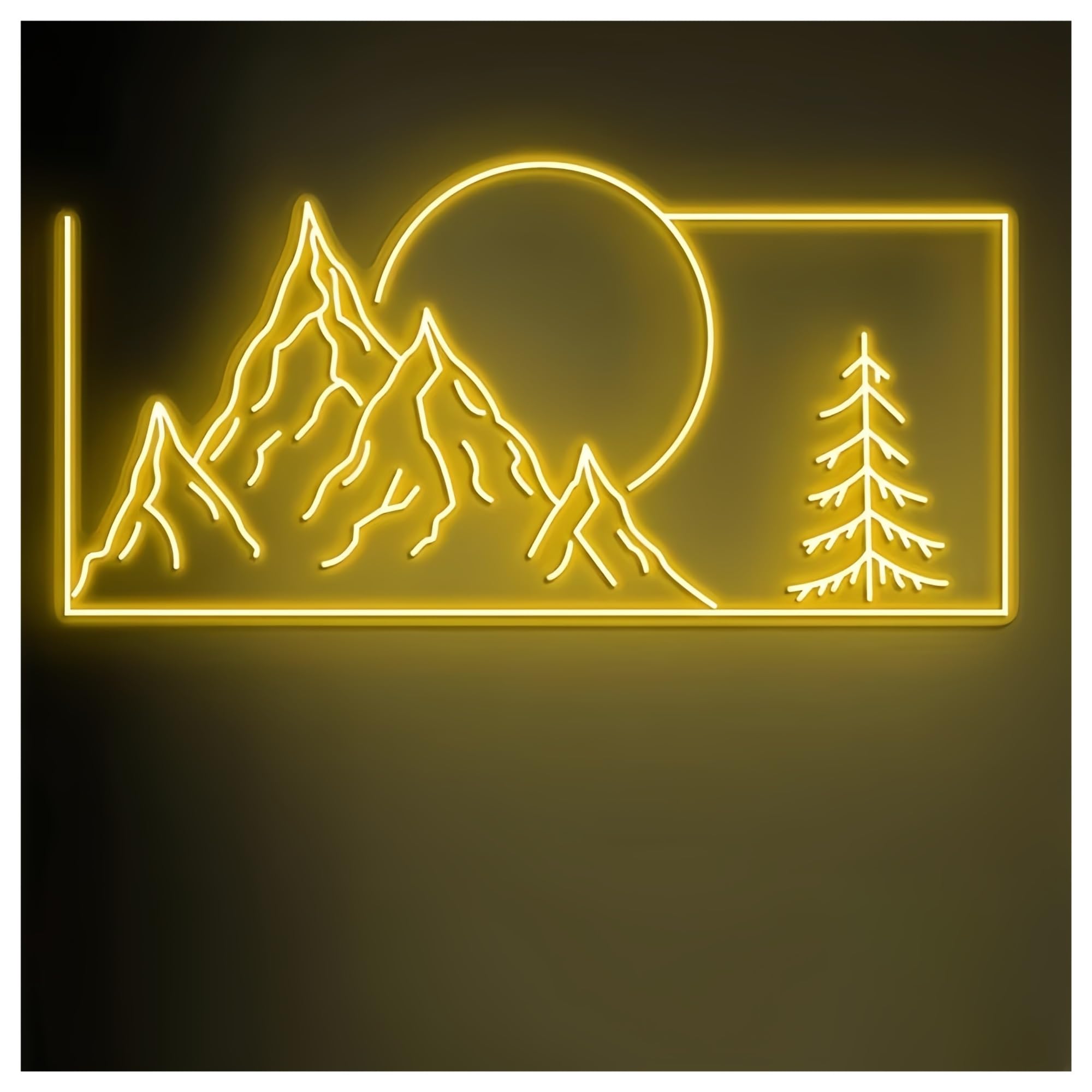 SHOUXI Sign Lamp Sunrise Mountain Neon Sign Mountain Sunrise Wall Decor Neon Sign Home Wall Art Bar Party Decoration Neon Light(G,85CM)