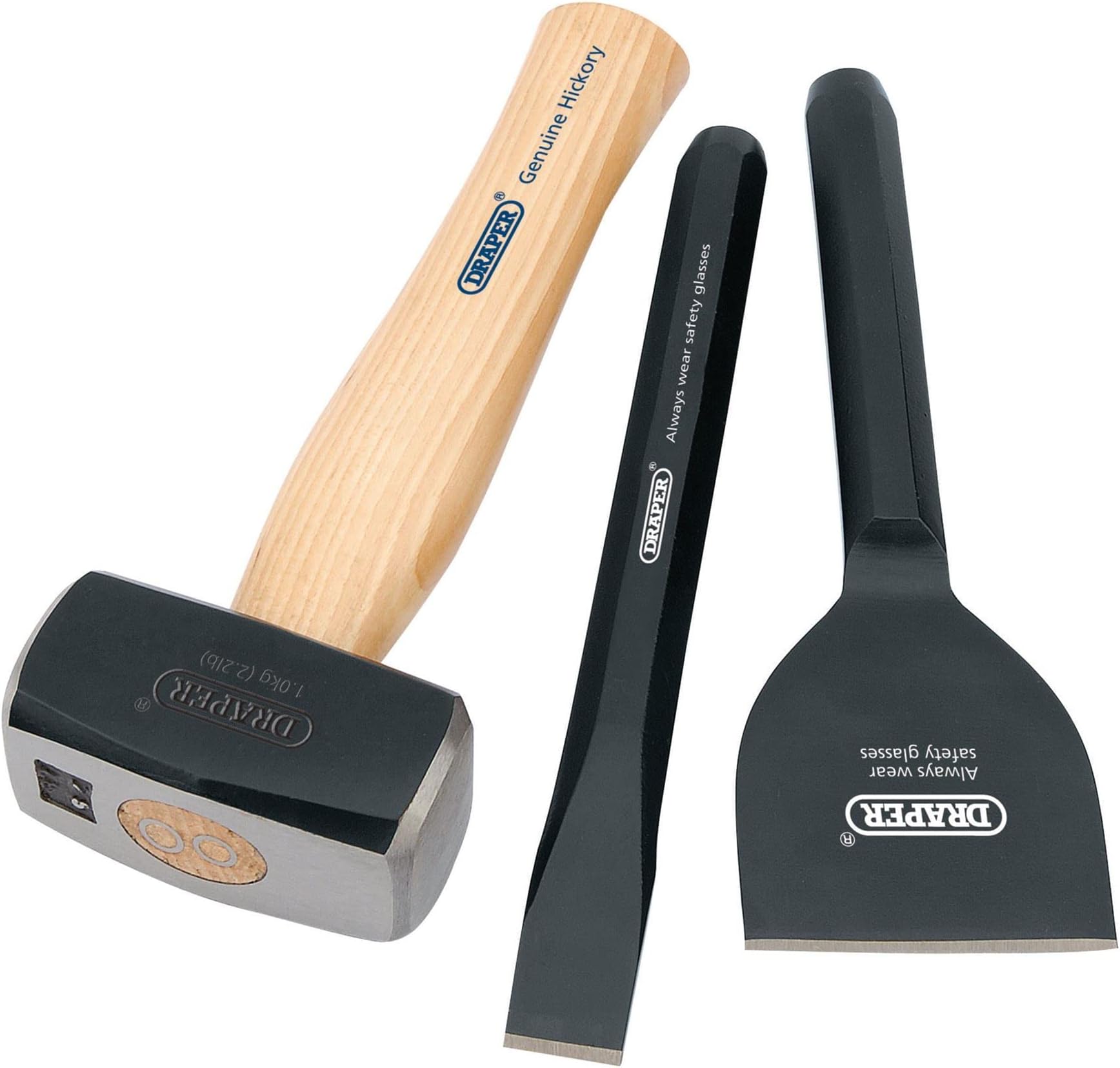 Draper 3 Piece Builders Tools Kit | Club Hammer, Chisel and Bolster | Builders Hand Tools | 26120