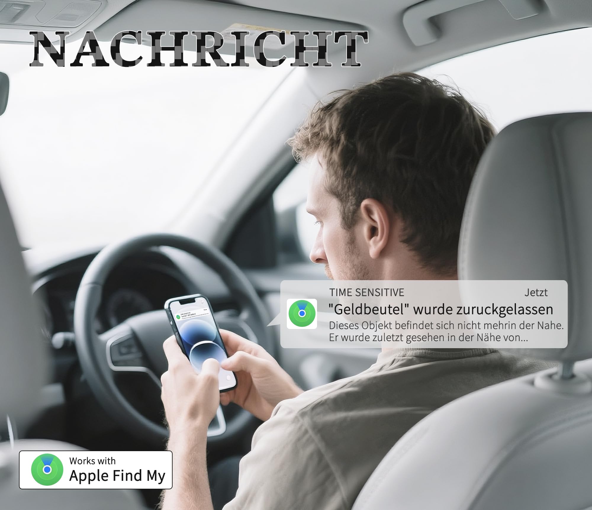 Dünne Geldbörsen-Tracker-Karte Funktioniert mit Apple Wo ist? App(nur iOS), Wiederaufladbare Item Finder für Gepäckanhänger, Pässe, IP68 Wasserdicht