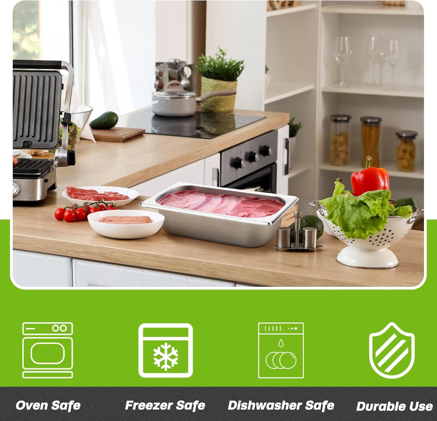 2 Pcs Loaf Pans for Baking Bread 9.5 x 5 Inch Stainless Steel Bread Loaf Pans Baking Pan Bakeware for Bread Casseroles Vegetables Dishwasher Safe - Image 5