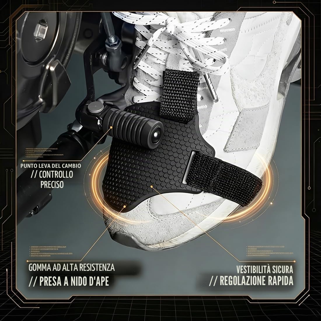 1 Pezzo Proteggi-scarpa da Moto, Copriscarpa Antiscivolo e Resistente all'Usura in PVC Regolabile, Accessorio Protettivo per Ciclismo - Nero, Ideale per Pendolari, Motociclisti Professionisti