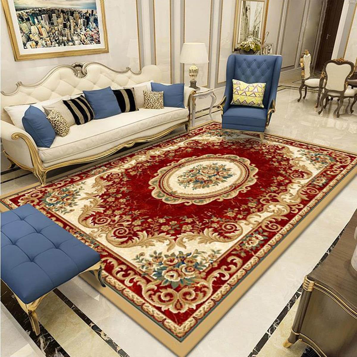 Tapis vintage 140x200 lavable traditionnel salon et chambre d'enfant