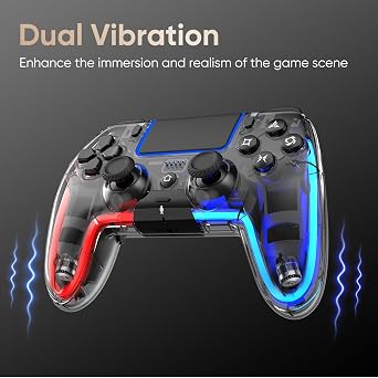 BETMI Wireless Controller for PS5, Pro/Slim/MAC/Steam Deck/PC (Transparent)