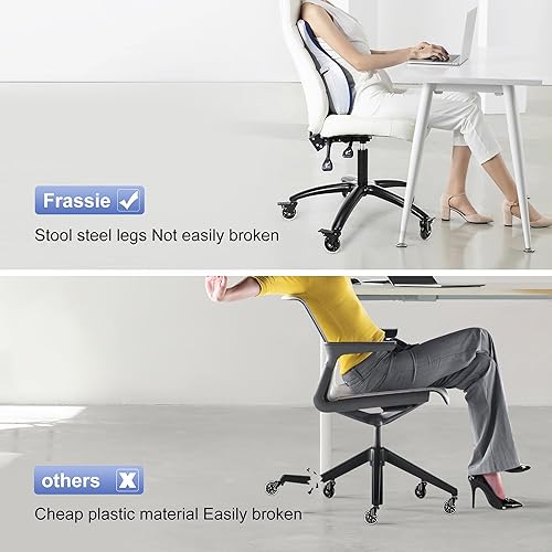 Miniatura 5 de Frassie Silla de juegos de oficina resistente de 28 pulgadas, pieza de repuesto con 5 ruedas con frenos, patas anchas para computadora y escritorio