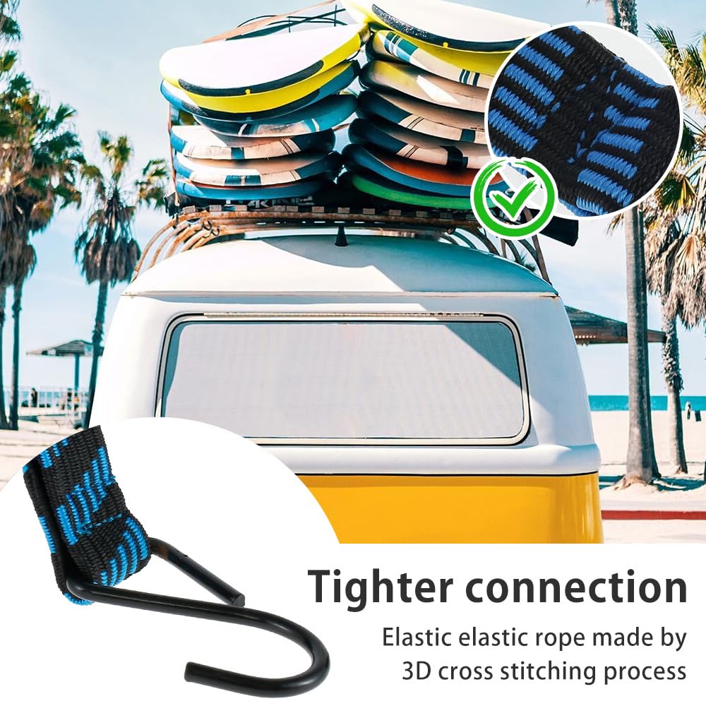 Bungee Cords, 5 Pack 2M Adjustable Elastic Bungee Cords with Hooks Weatherproof & UV-Resistant Elastic Bungee Straps For Securing Tarps, Luggage, Tents, Bikes, Garden Furniture,... - Image 4