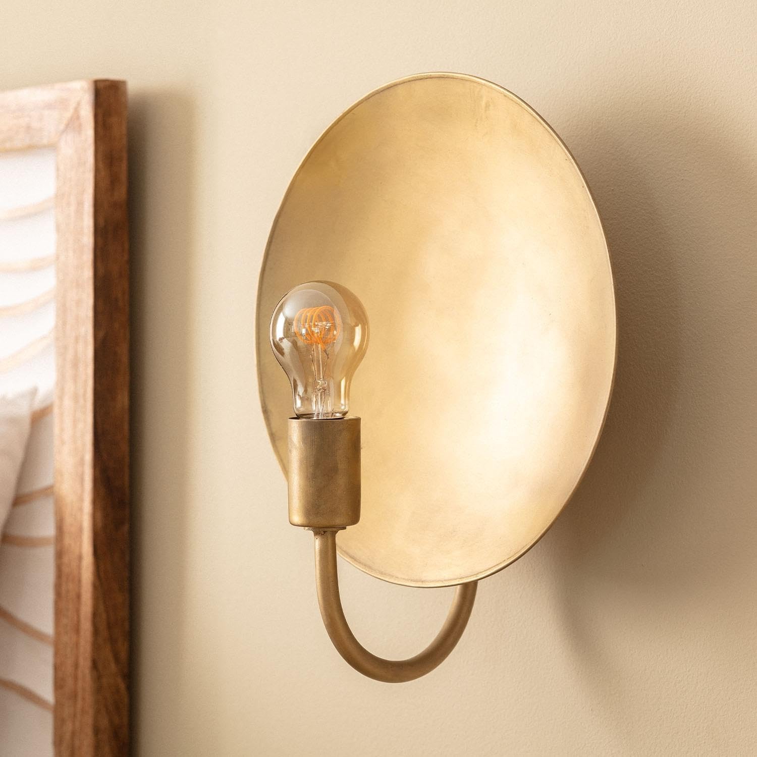 LEDKIA Lámpara de Pared Metal Anusha Dorado