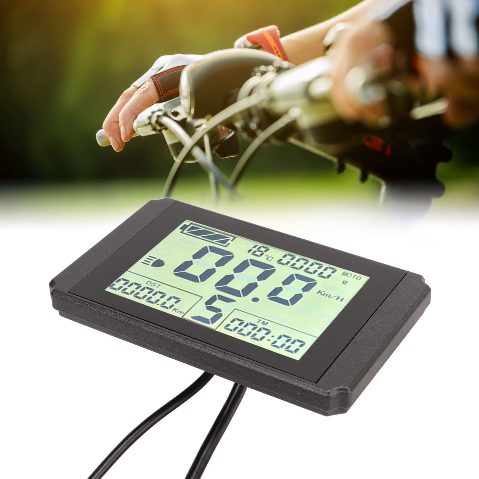 Buachois Pantalla LCD de Repuesto para Bicicleta Eléctrica con Conector SM