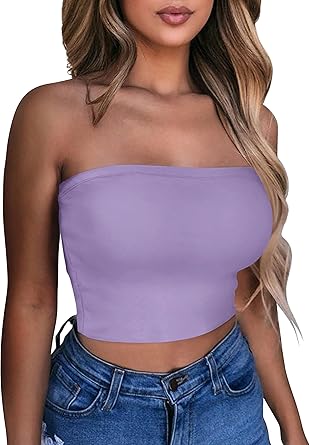 Summer Tube Tops Basic Crop Tops for Women Strapless Tank Casual Tunics Sexy Short Shirts 2026