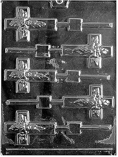 Miniatura 1 de Moldes de chocolate con flores cruzadas, molde para paletas de chocolate, yeso de comunión, moldes de plástico de 8 x 10 14 pies.