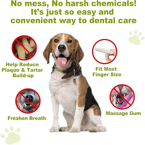Miniatura 2 de DR.EASY Ambientador dental toallitas para dedos de 80 unidades para perros y gatos, ayuda a limpiar la placa y el sarro, sin productos químicos