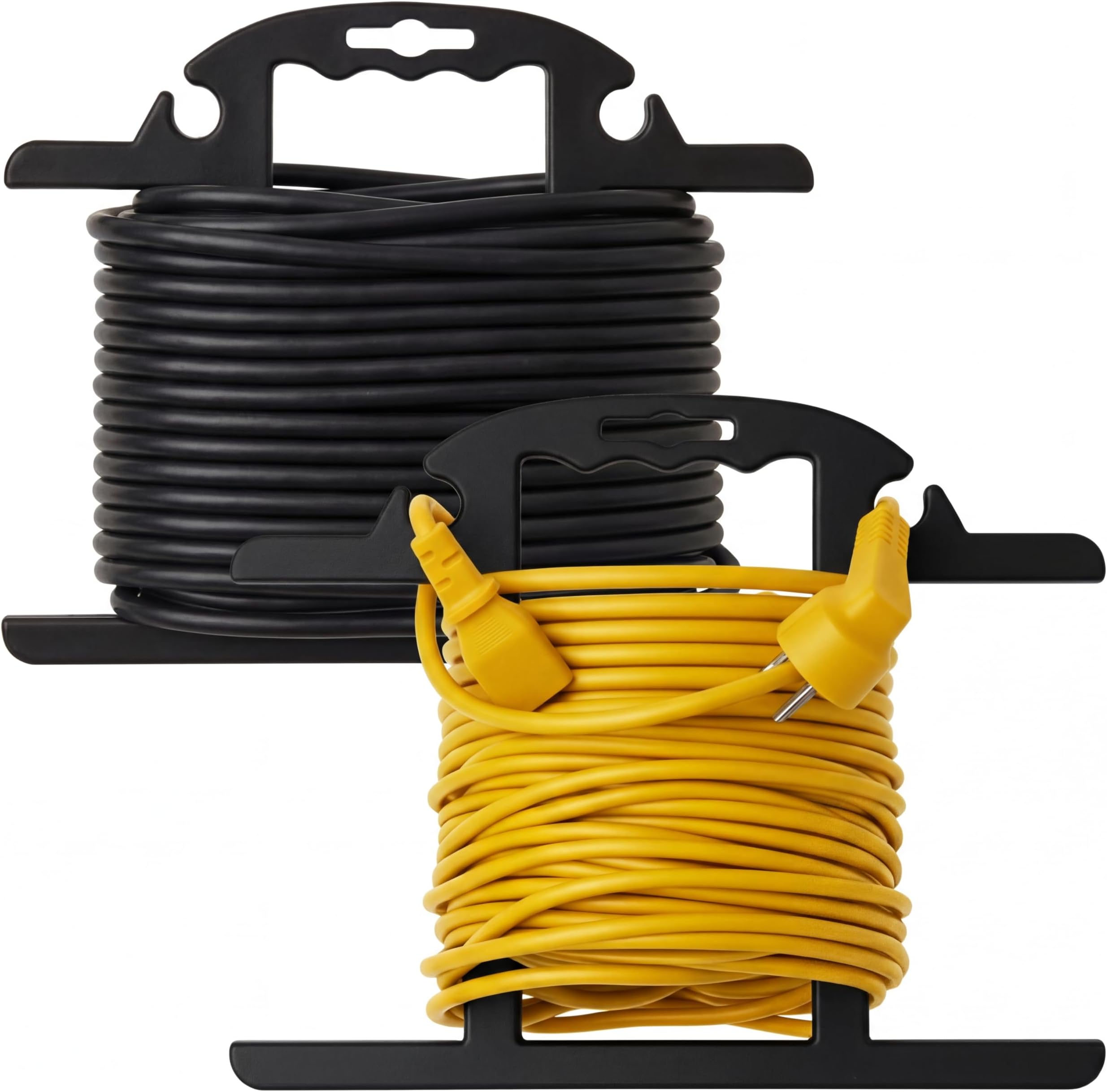 Ripeng 2 Pcs Heavy Duty Extension Cord Reel with Carrying Handle, 100ft Cord Organizer, ABS Durable H-shape Storage for Cable Management (Black)