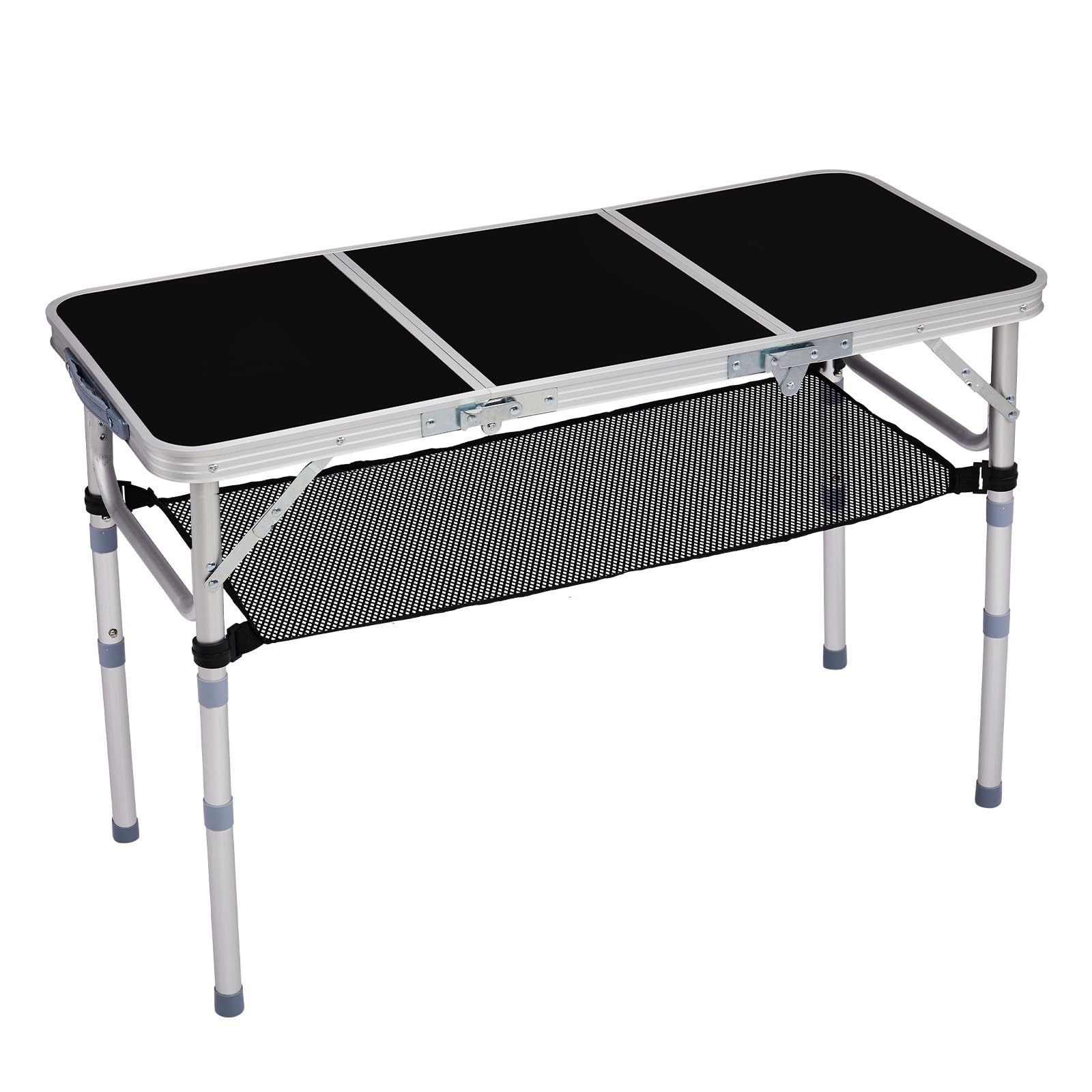Table pliante en aluminium 90 cm réglable pour camping et terrasse extérieure