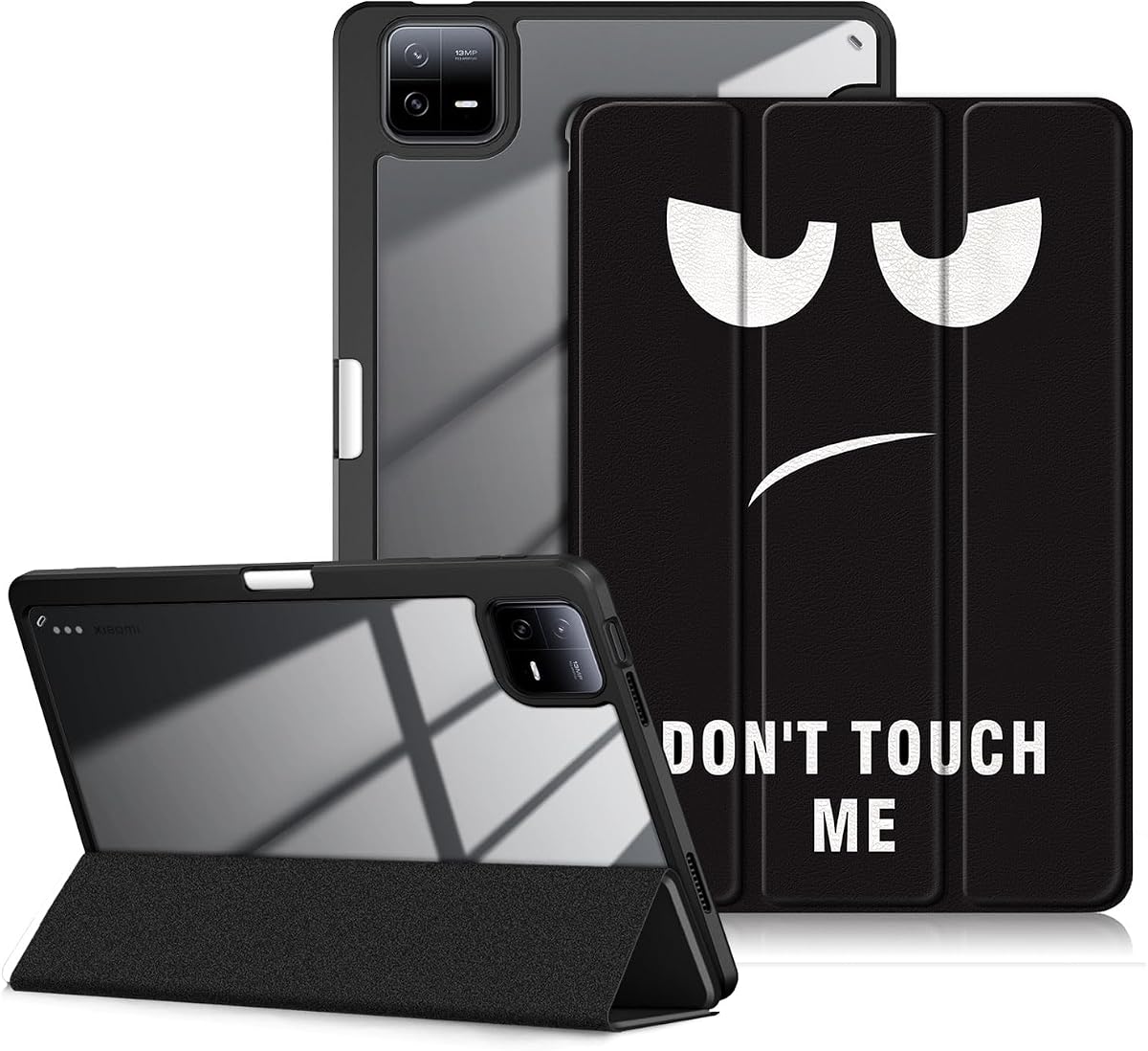 Case for Xiaomi Pad 6 11 inch,Transparent Hard Shell Back Folio Trifold Smart Cover for Xiaomi Pad Pro 2023 Release,with Auto Wake/Sleep,Don't Touch